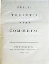 BASKERVILLE PRESS.  1772  Terentius Afer, Publius. Comoediae.